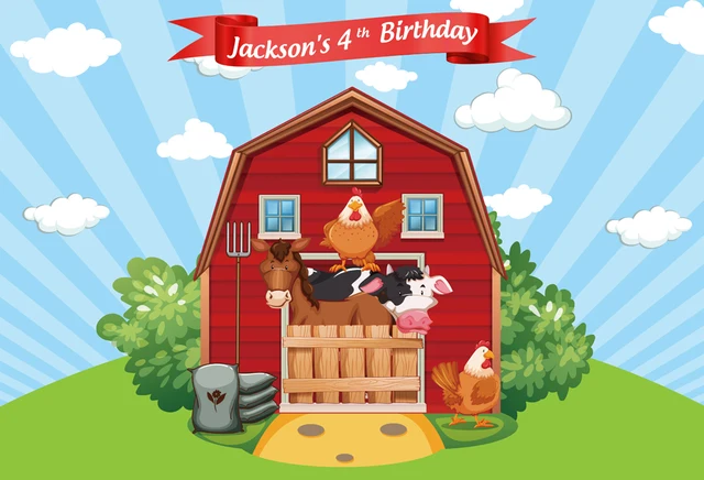background for photography red barn farm animal birthday party