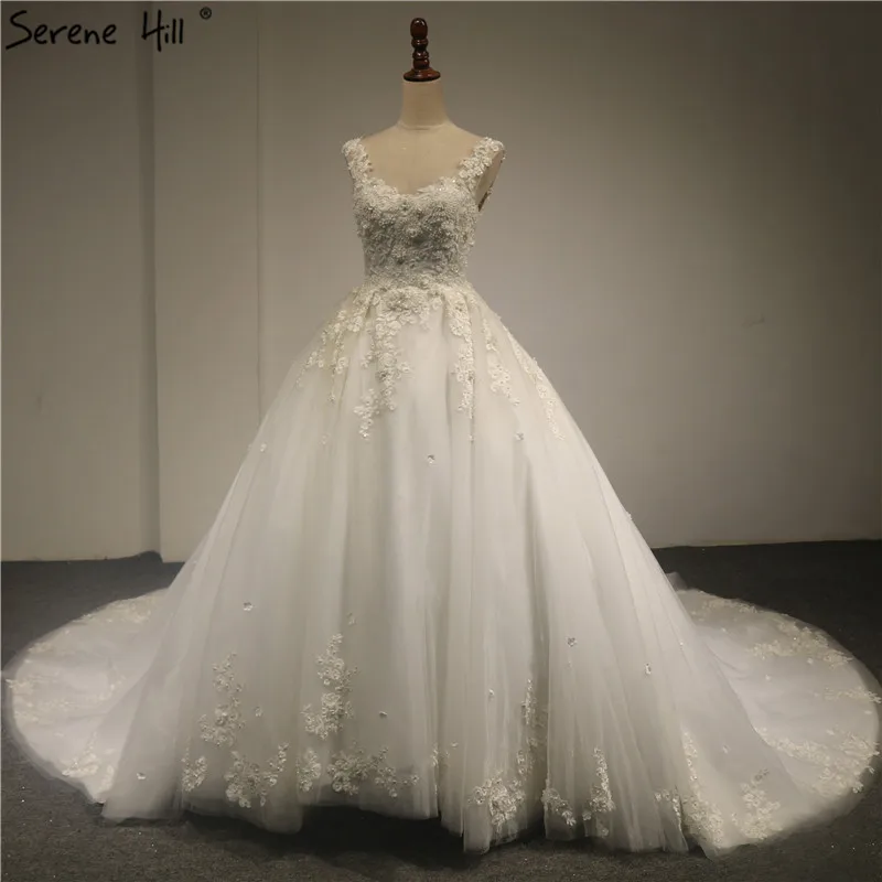 Buy White High end Flowers Pearls New Wedding Dresses