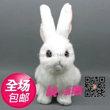 Подлинная Супер прекрасный большой белый глаз Кролик модель плюшевого животного игрушка кукла украшения Приседания