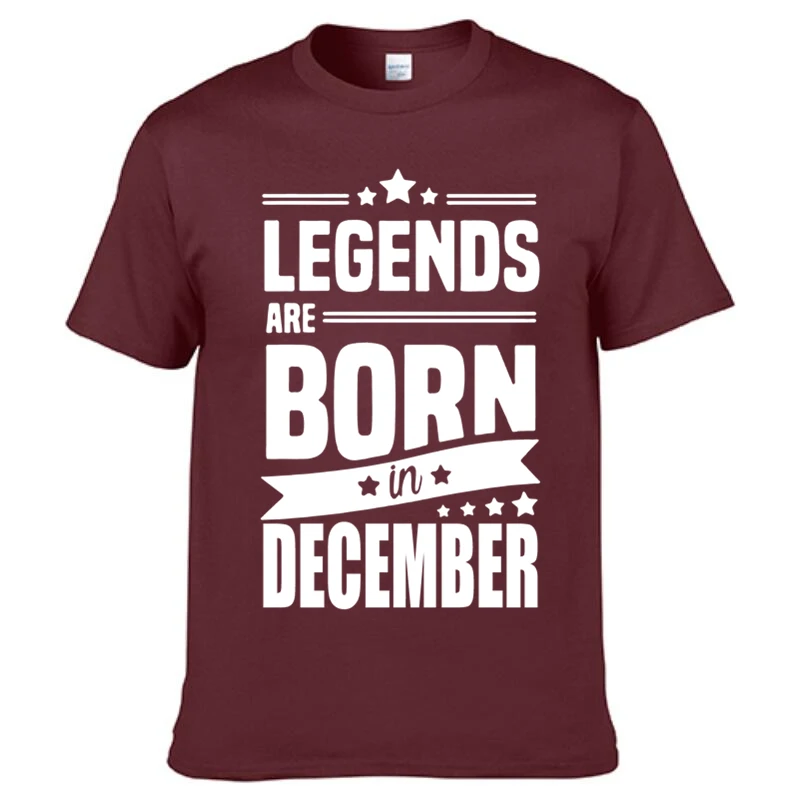 Футболка с надписью New Legends Are Born In футболка &quotдекабрь&quot подарок на день рождения