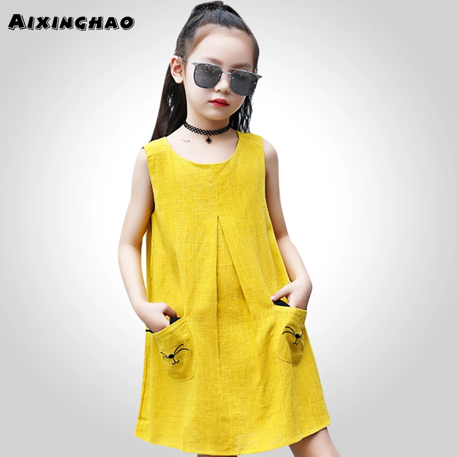 

Aixinghao Girls Dress Summer Clothes For Girls Robe Teenage Cartoon Printed Party Dress For Girls 8 10 12 14 Year
