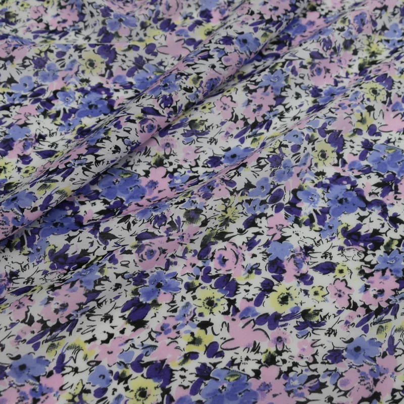 100 см* 135 см элегантная Цветочная шелковая хлопковая ткань для подкладки платья рубашки