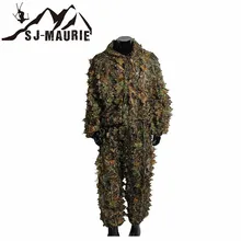 SJ-MAURIE Ghillie костюм 3D бионический камуфляж лист камуфляжная одежда охотничьи куртки и брюки костюмы джунгли лесной наблюдения за птицами