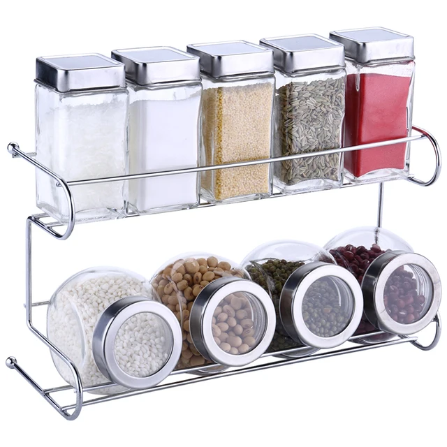 Kitchen Spice Bottle Set Seasoning Jar Shelf Spice Rack 10pcs/Setin
