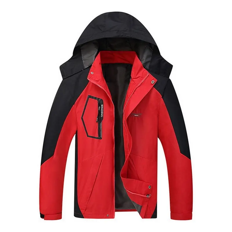 Осенние водонепроницаемые лоскутные куртки, мужские повседневные пальто, мужская верхняя одежда, большие размеры, мужские ветровки, chaqueta hombre - Цвет: Красный