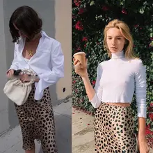  Europe 2019 New European American Style Sexy Small Leopard Red Hot Leopard Print Skirt Women Skirts 