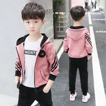 Осенняя одежда для маленьких мальчиков, комплект одежды для мальчиков 4, 6, 8, 10, 12, 13 лет, модная повседневная куртка с длинными рукавами+ штаны, костюмы, детская одежда для мальчиков