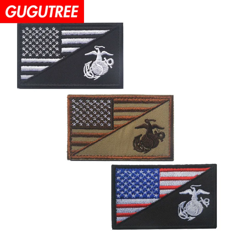 

GUGUTREE embroidery HOOK&LOOP Navy Seals patches Old Glory patches badges applique patches for clothing AD-141