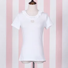 "Black Devil" серия Женская кошачья форма углубление грудной клетки Сексуальная Милая футболка короткий рукав рубашка Топы футболка белый и серый