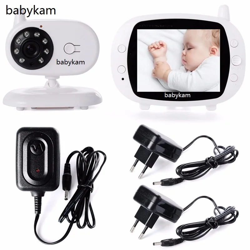 

853 baby phones monitor camera 3.5 inch TFT LCD IR Night Vision Temperature Monitor 4 Lullabies 2 way talk Video ON/OFF