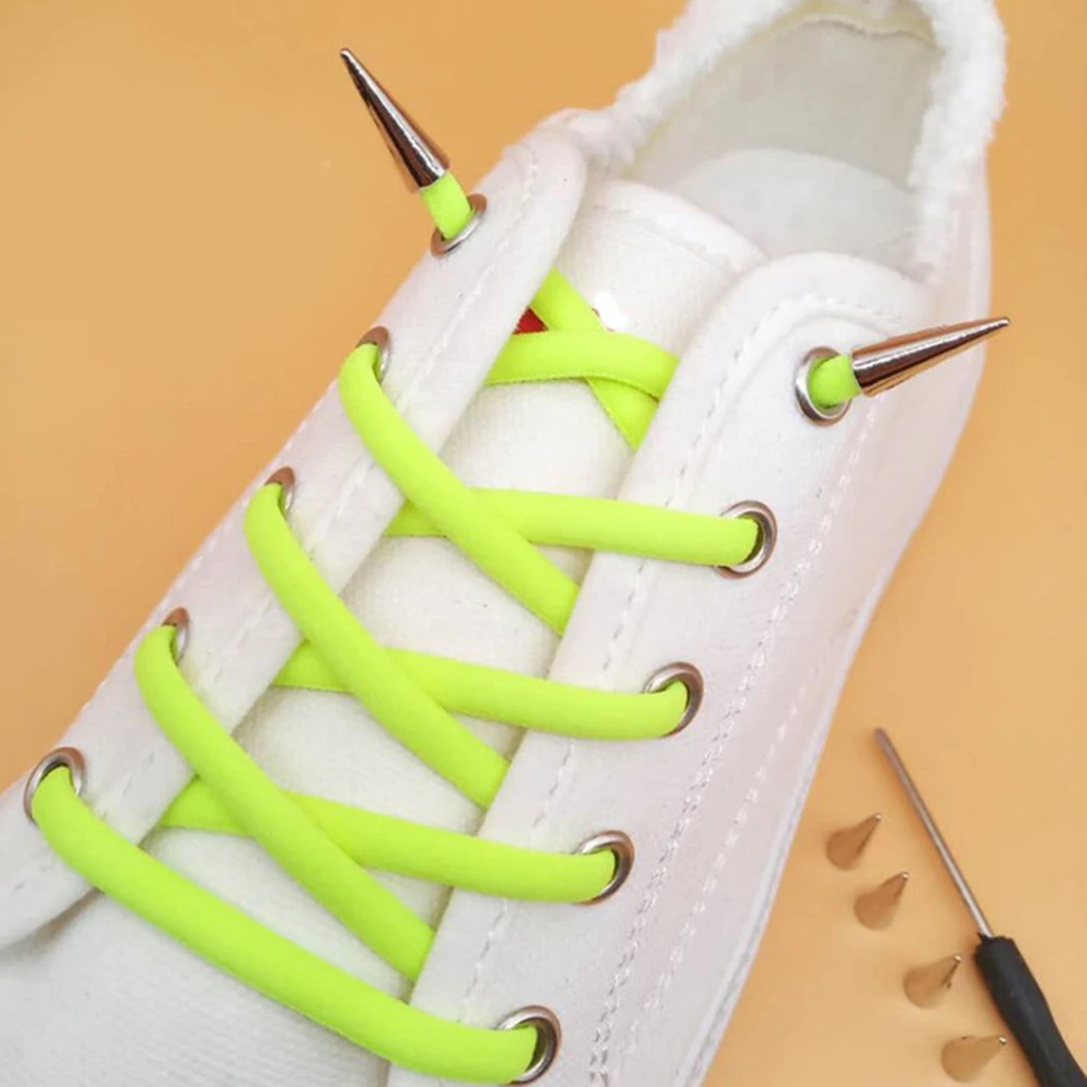 New Style Lazy Shoelace Semi-circular Flat Free From Tied Elastic Men Women Sports Lazy Shoelaces Wild Elastic Nylon Candy Color