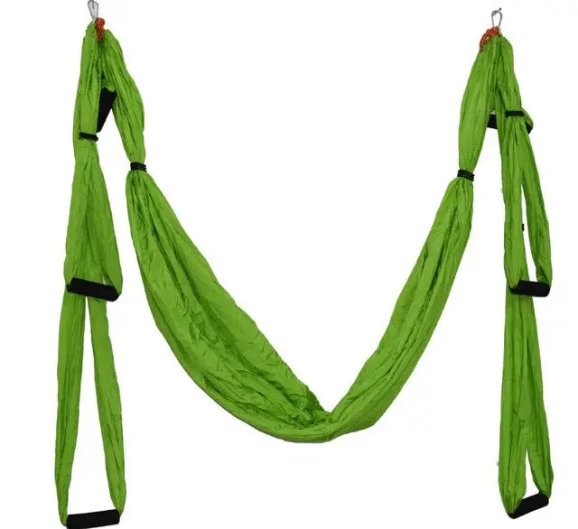 Анти-гравитация Йога-Гамак Ткань йога Йога-гамак подвесная растягивающаяся устройство Йога Комплект гамака оборудование для пилатеса формирование тела - Цвет: Зеленый