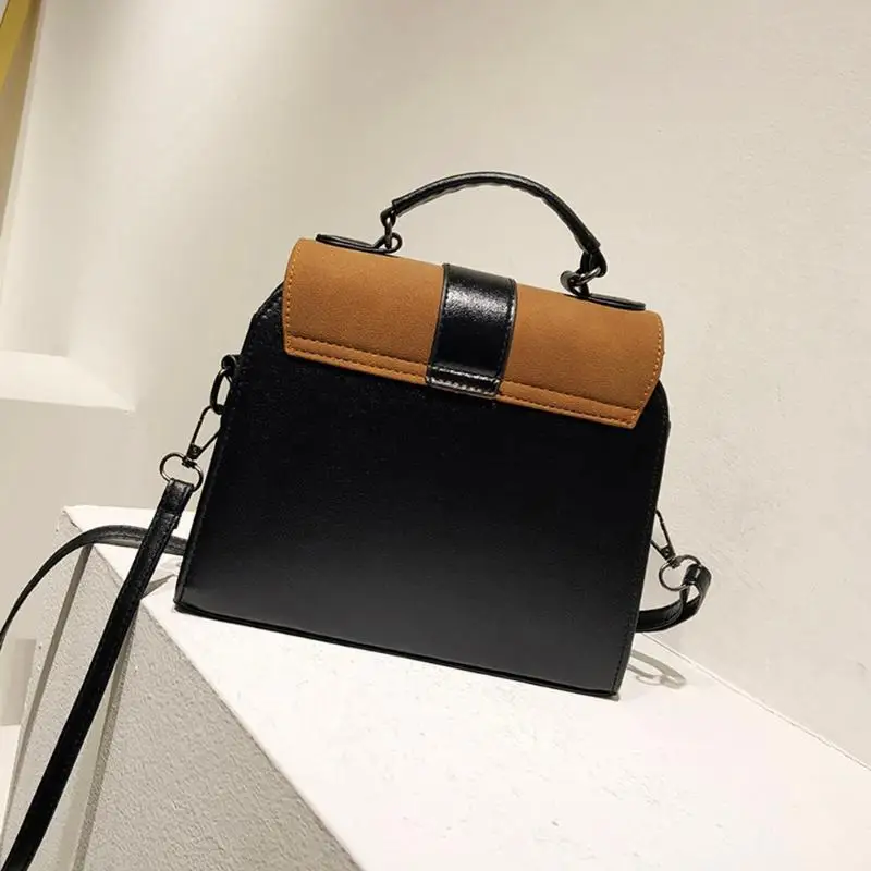 Дамские туфли из pu искусственной кожи Crossbody Сумка Сумочка Лоскутная Цвет мода сумка дамы небольшой Сумочка с ручками сверху клатчи