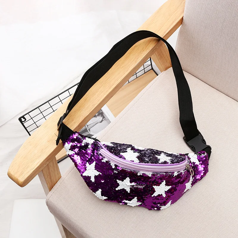 

Waist Bag Fashion Leather Fanny Pack Star Printing Women Male Purse Chest Bag Ladies Belt Phone Bag Waist Packs
