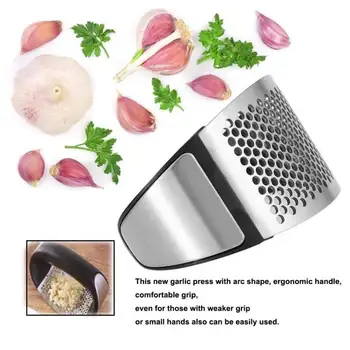

Stainless Steel Manual Garlic Press Chopper Crusher Squeezer Masher Mincer Kitchen Gadget Tool Press Vegetable Cooking Tool