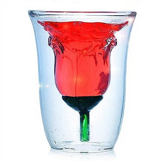 1 шт., подарок на день Святого Валентина, розовое стекло, для творчества, двойная любовь, пара, для стакана для коктейля чашки, 180 мл, JP 1062