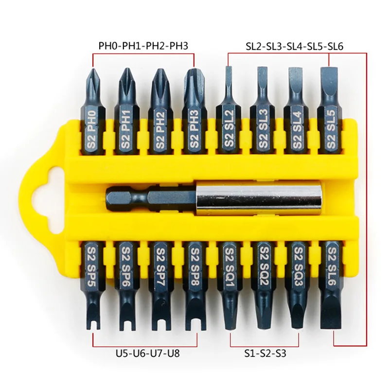 17 шт./компл. 4 типа Шестигранная звезда Torx магнитный держатель отвертка биты набор