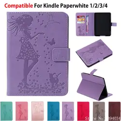 Чехол для Amazon kindle Paperwhite 4 2018 10th поколения Чехол для funda kindle paperwhite 1 2 3 4 чехол для девочки кошка рельефный чехол