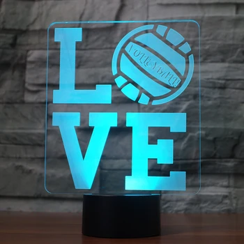

Love volleyball 7 Changing Colors 3d illusion night lamp