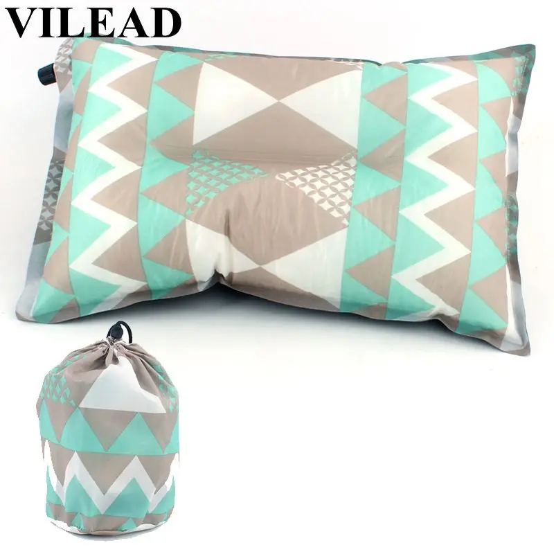 

VILEAD 4 Color Fold Inflatable Pillow Ultralight Portable Soft Travel Outdoor Pillows Camping Mat Sleep Air Cushion Break Hotel