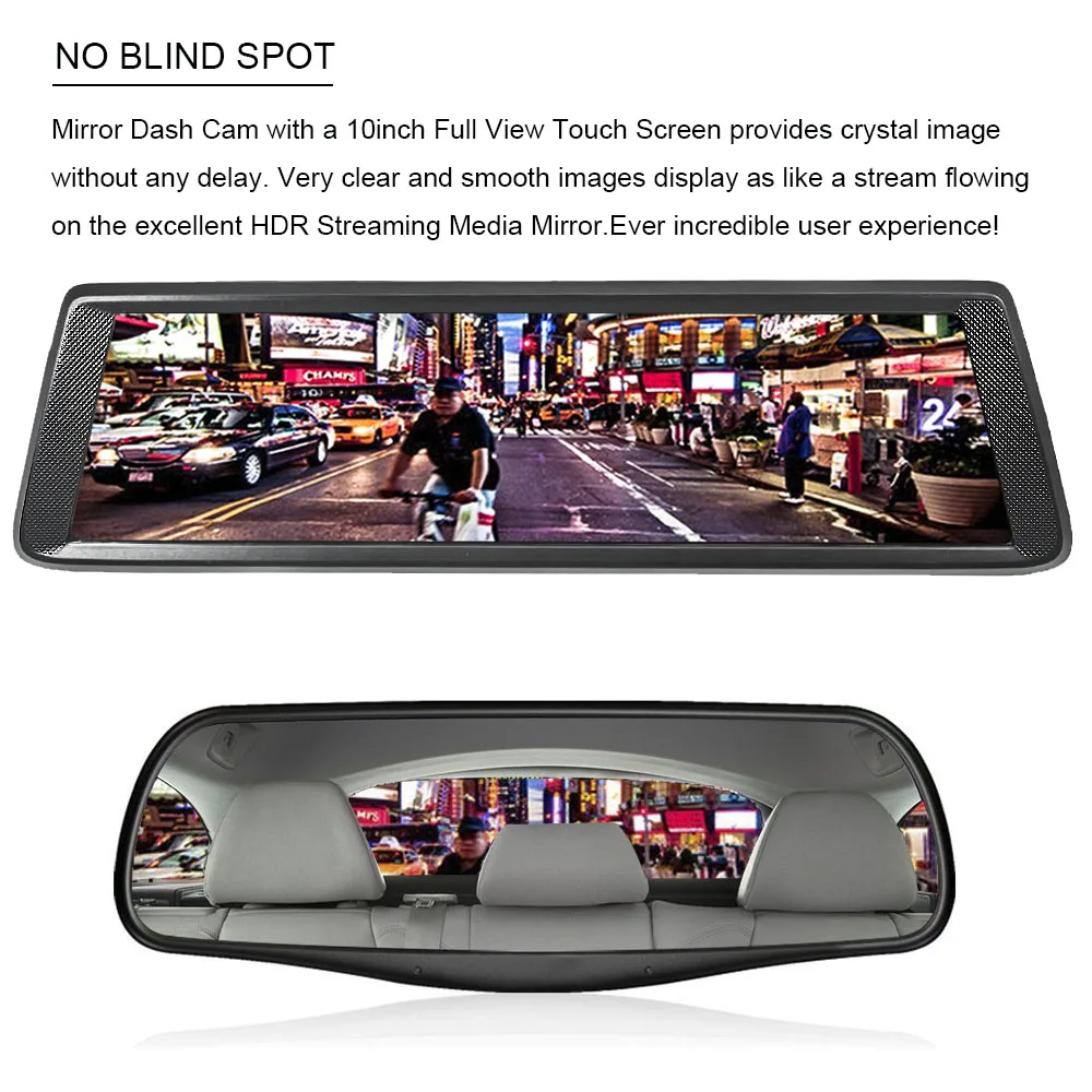 Автомобильные видеорегистраторы HGDO 10 &quotTouch Android 5 0 GPS навигаторы FHD 1080P зеркальный