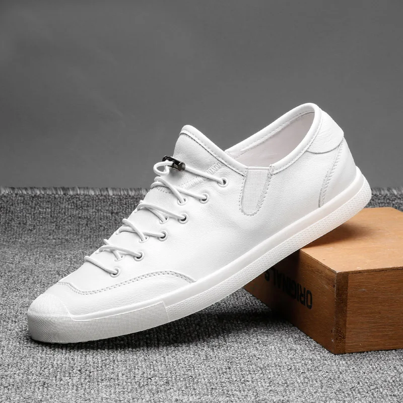JINBEILEE Men's Leather Skateboarding Shoes Breathable Comfortable Wear Casual Leather Lazy Men's Shoes Sneakers Men JINBEILEE Men's Leather Skateboarding Shoes Breathable Comfortable Wear Casual Leather Lazy Men's Shoes Sneakers Men