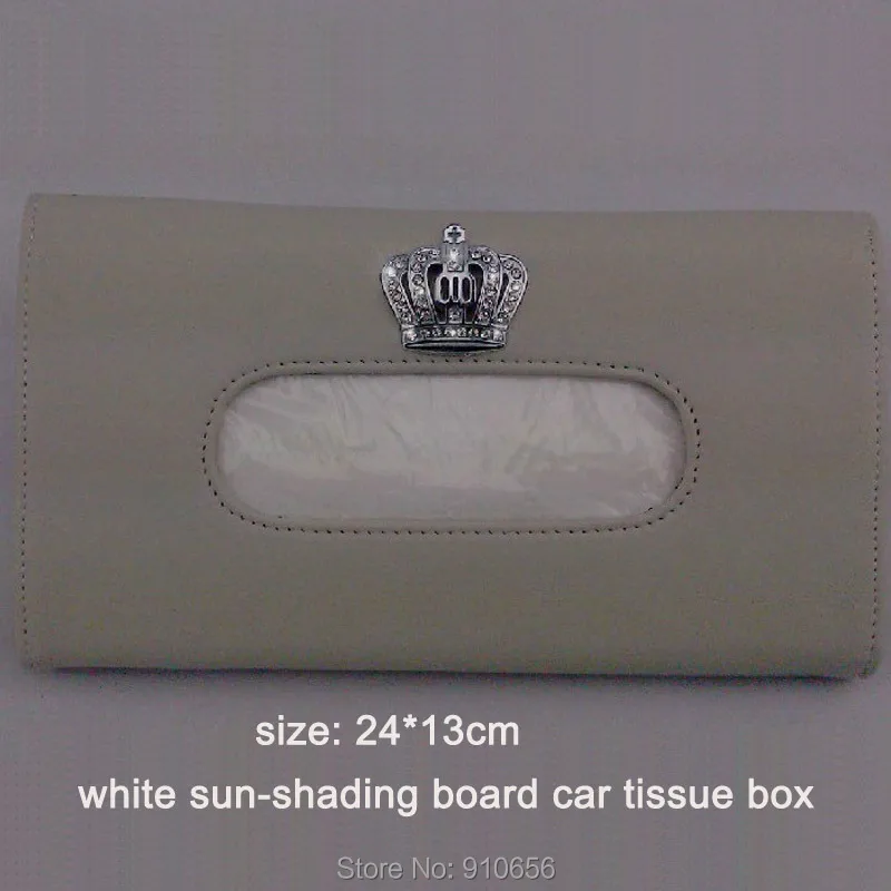 Crown car tissue box white