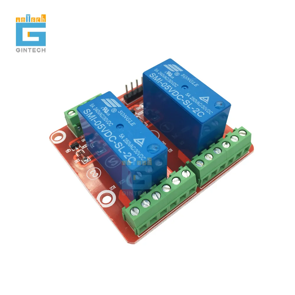 2 way dual power relay module 5A current low level trigger 5V12V24V | Электроника
