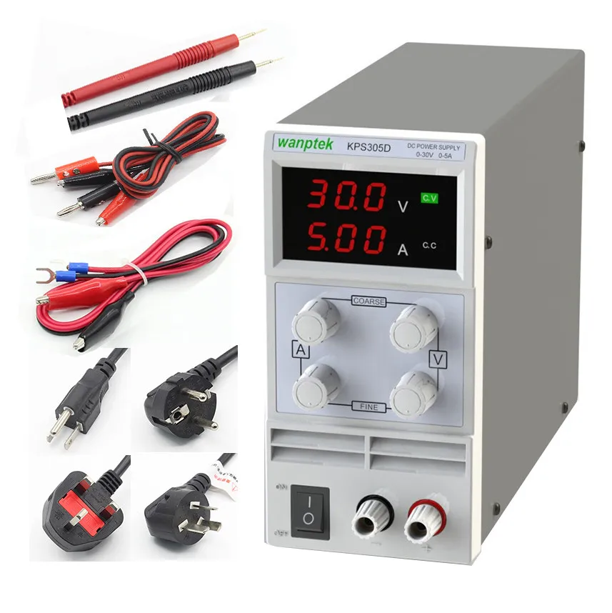 KPS305D Adjustable High precision double LED display switch DC Power Supply protection function 30V 5A 110V-230V