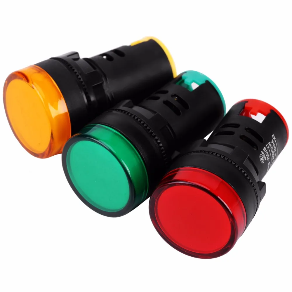 

10Pcs AC/DC 24V LED Signal Light Warning Light 22mm Thread LED Electronic Indicator Signal Light