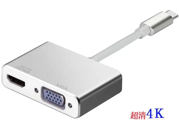 Тип C к HDMI VGA папа женскому USB адаптер 4K для MacBook Pro Xiaomi Huawei | Электроника