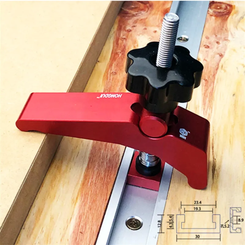 1 Set Aluminium Hold Down Clamp T-slot T-Track Table Plate Woodworking Tool