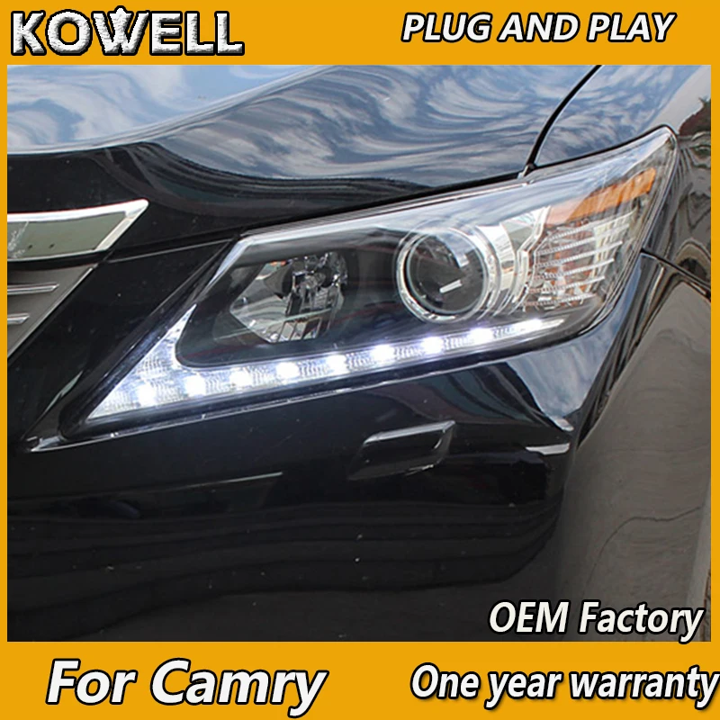 KOWELL автомобильный Стайлинг для Toyota Camry светодиодный фары 2012 2013 2014 Lexus стиль DRL