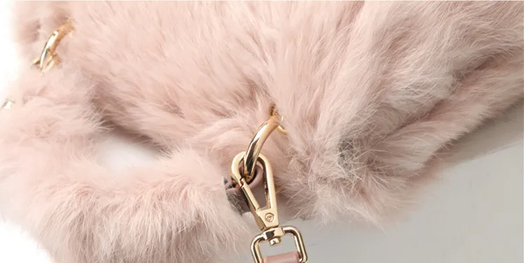 Blascher Real Rabbit Hair Women Bag 2018 Winter New Wave Simple Solid color Wild Portable Pink Hair Messenger Bag For Girls SQ95 (15)