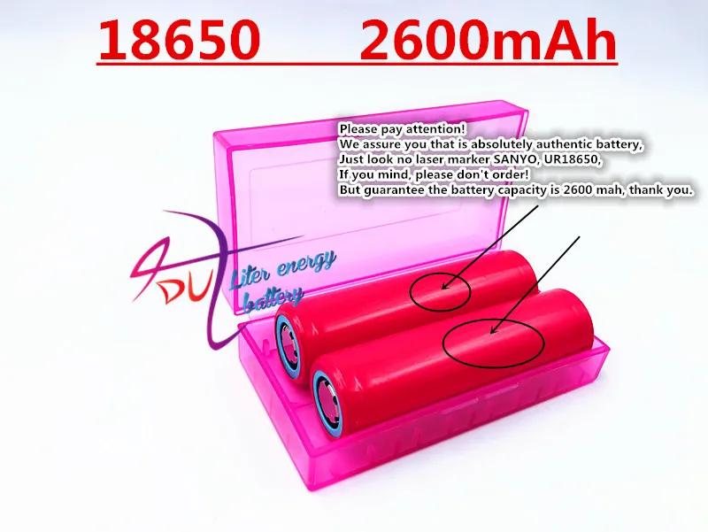 Sanyo 18650 2600 mAh 3,7 V перезаряжаемая литиевая батарея UR18650ZY