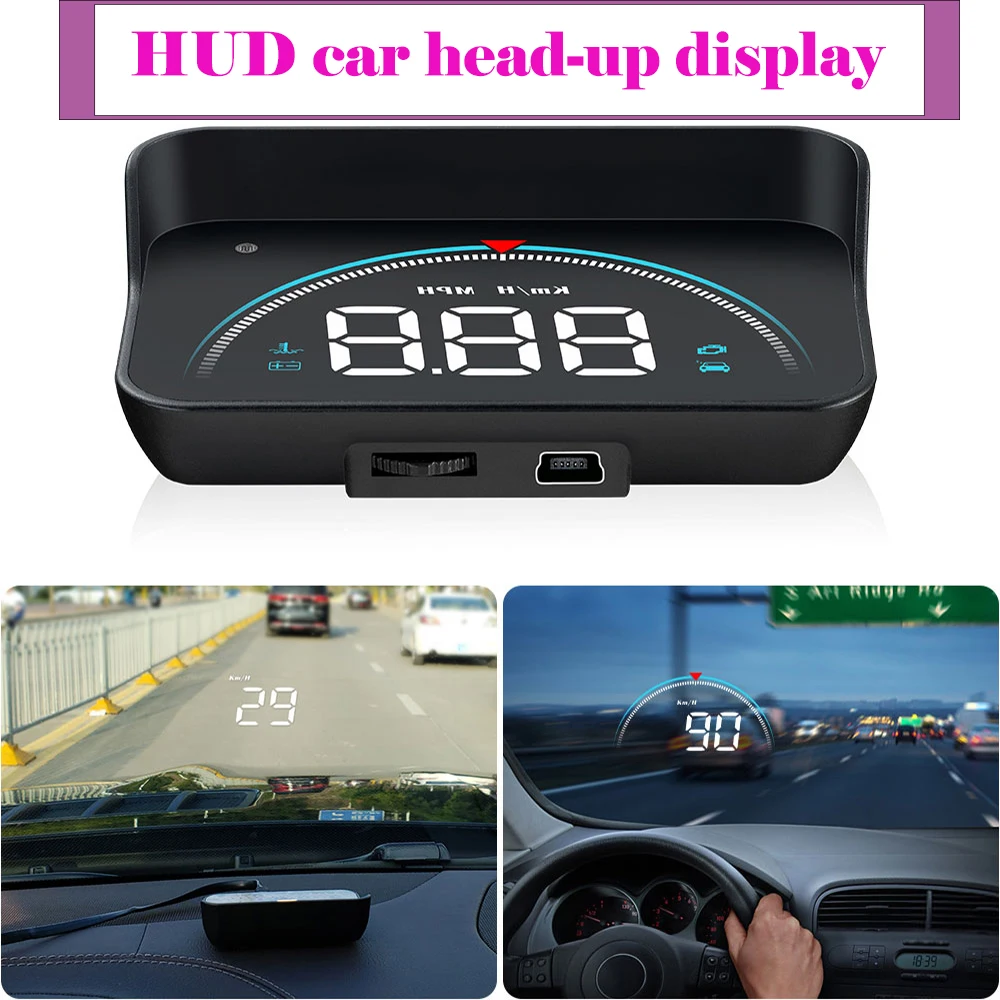 

Car HUD M8 Head Up Display 3.5'' Projector On Windshield Speedometer For OBD2 Car 16 Display Auto Light Sensing Detection Alarm