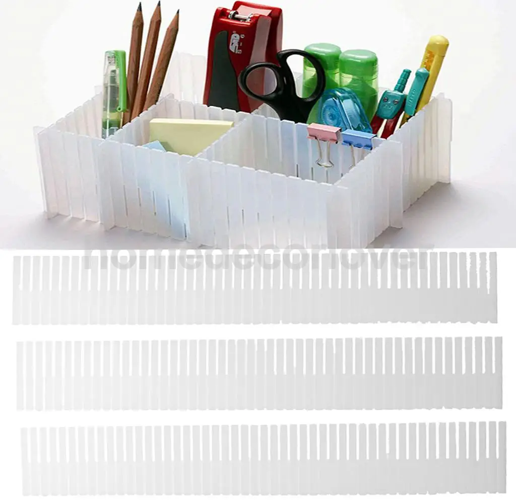 

3pcs Adjustable Plastic Storage Drawer Clapboard Dust Panel DIY Grid Closet Divider Clutter Display