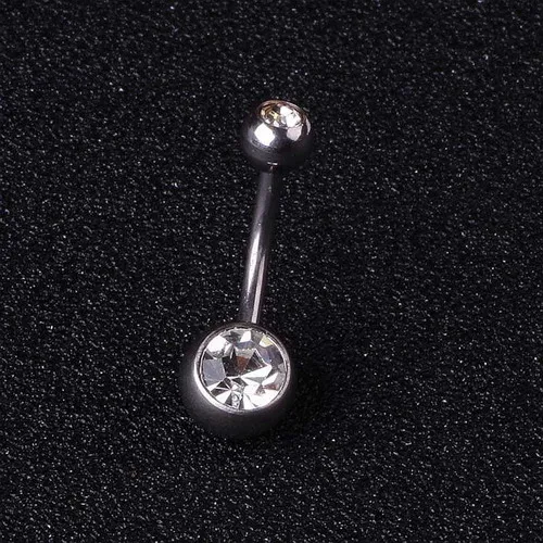 20 шт./лот 15G 1,4*10*5/8 мм Титан с кристальными камнями пупка кольца живота Бары пупка ювелирные изделия для пирсинга Ombligo Nombril - Окраска металла: D