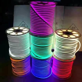 DC 12V 24V LED Neon Rope light SMD 2835 120LEDs/m Waterproof flexible Soft strip BAR Lights 3-6Leds Cuttable 1m 5m 20m 50m 100m soft rope bar light silicon rubber tube dc12v flexible led strip neon tape 5m 120leds m smd 2835 outdoor waterproof light