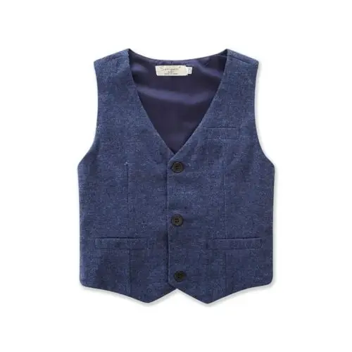 Джентльменский стиль для новорожденных мальчиков голубой Модный стильный формальный длинный пиджак жилет галстук-бабочка комплект одежды из 3 предметов