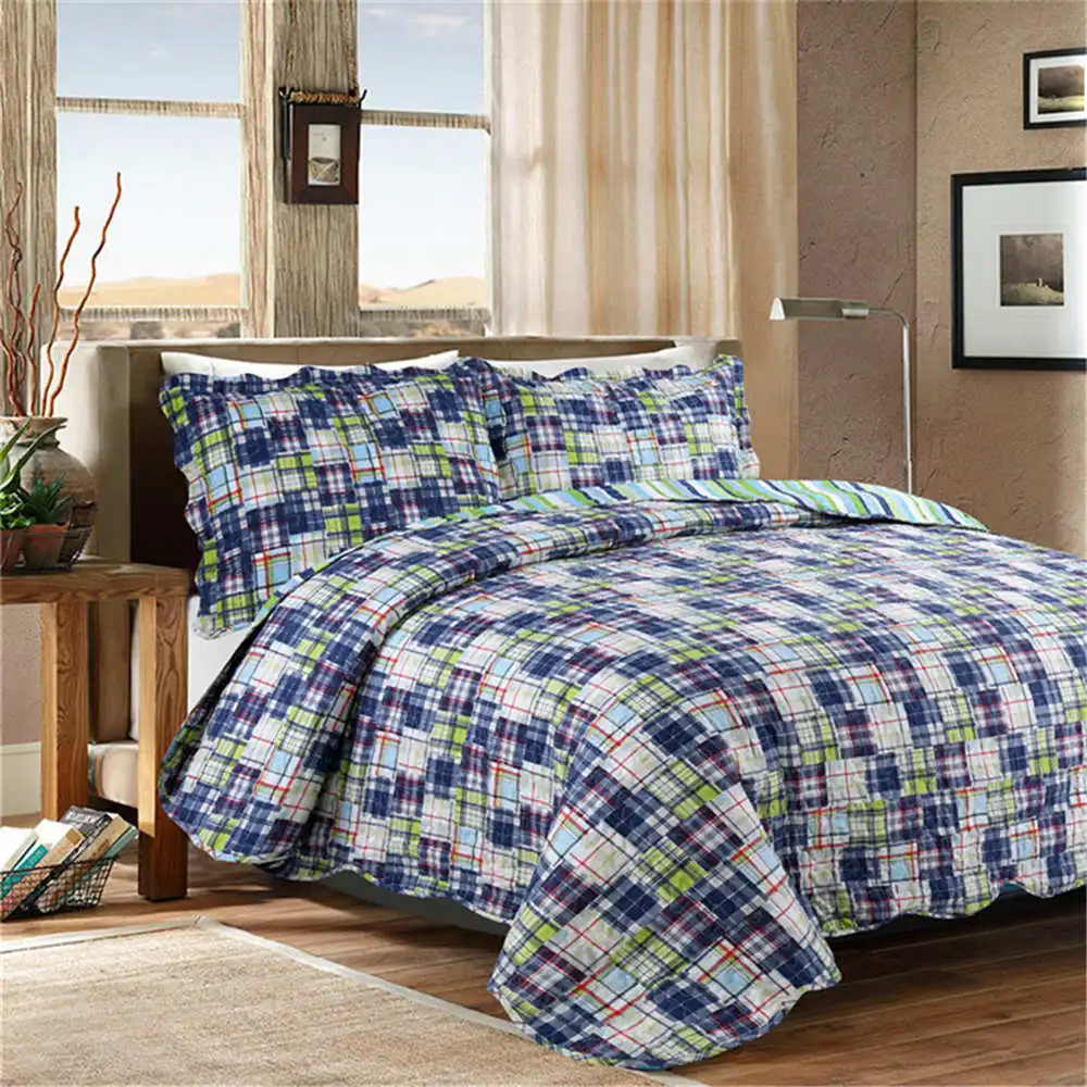 

Morden Fsahion Stripe Quilt Set Quilted bedding Wash Cotton Quilts Bedspread for Bed Covers Twin Size Coverlet Soft Blanket