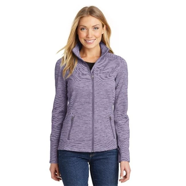 Port Authority L231 Ladies Digi Stripe Fleece Jacket Purple - Extra Large