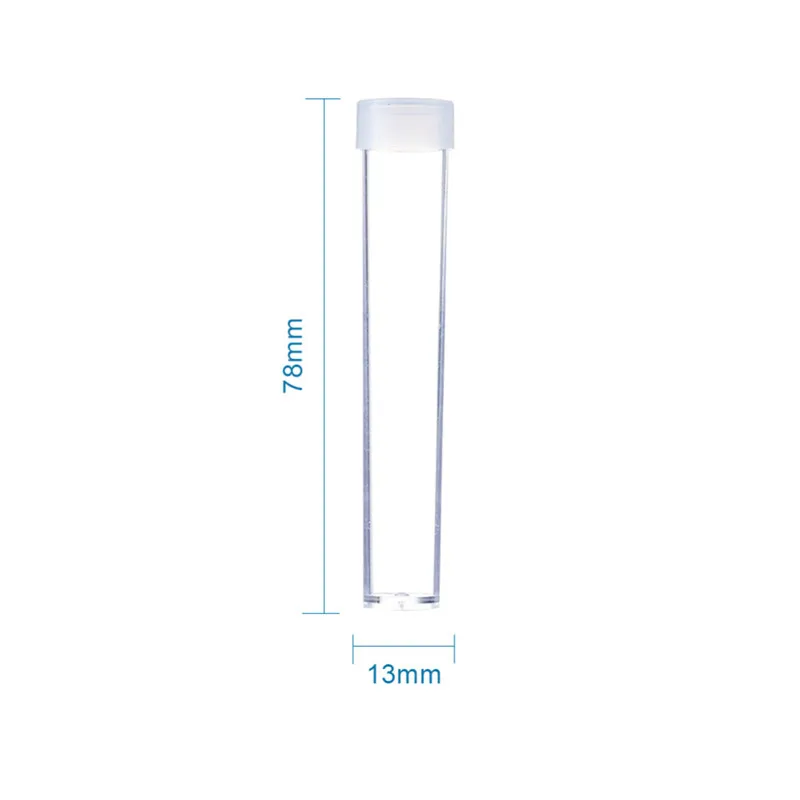 100 шт прозрачные пластиковые пустые трубки для хранения, набор контейнеров с бусинами, органайзеры для бутылок, коробки с крышкой 78x13 мм F60
