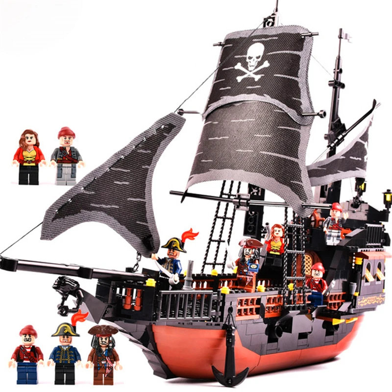 Comprar GUDI 652 Uds. Piratas del Caribe negro perla fantasma barco modelos grandes bloques de construcción educativo Regalo de Cumpleaños Compatible 9115