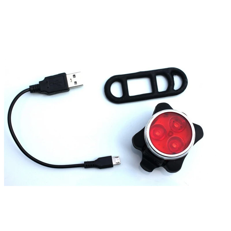 New Design USB Rechargeable Bicycle Lights 3 LEDs MTB Road Bike Safety Warning Tail Light Lamp Waterproof Cycling Front Light