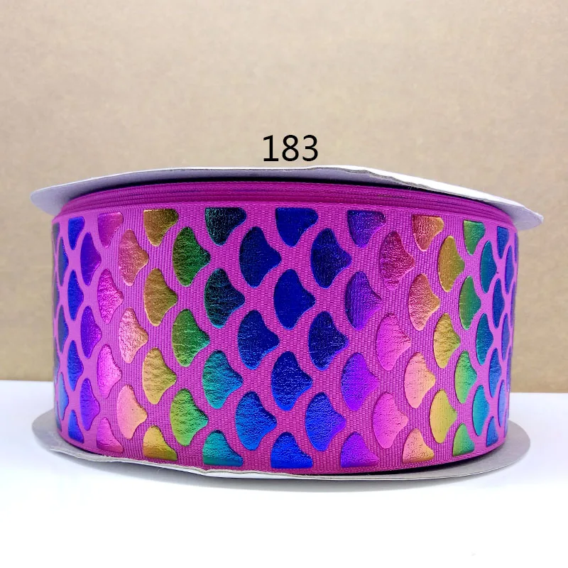

Free shipping 50 yard rainbow hologram ribbon rainbow foil printed grosgrain ribbon