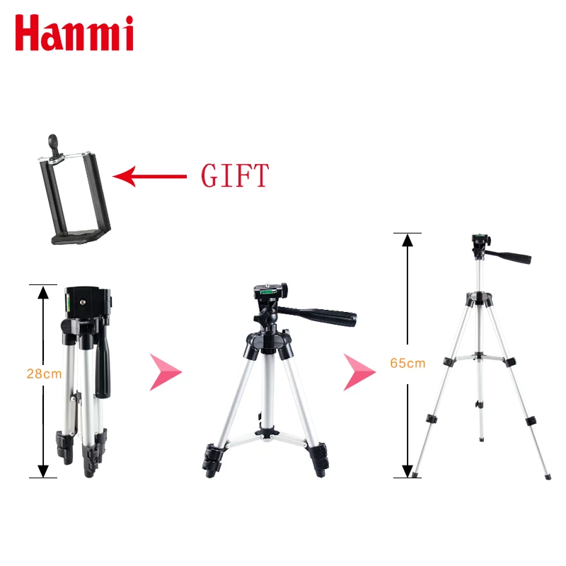 3 secion 65cm Aluminum Tripod Portable Camera Tripod for Canon Nikon