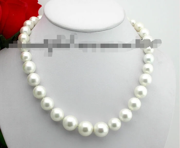 

Free shipping >>>>>>z1122 18" white 16mm south sea shell pearl tower necklace