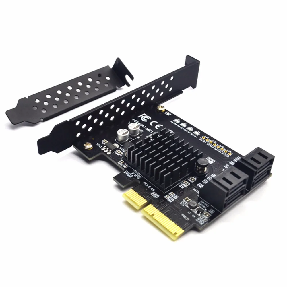 PCI Express Riser Card 4 порта SATA III(6 Гбит/с) карта расширения 88SE9230 чипсет Расширенный IPFS жесткий диск RAID карта