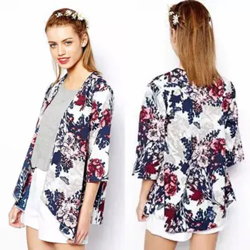 

New Retro Boho Floral Hippie Cardigan Coat Blouse Kimono Cape Blazer Jacket Shirts Tops